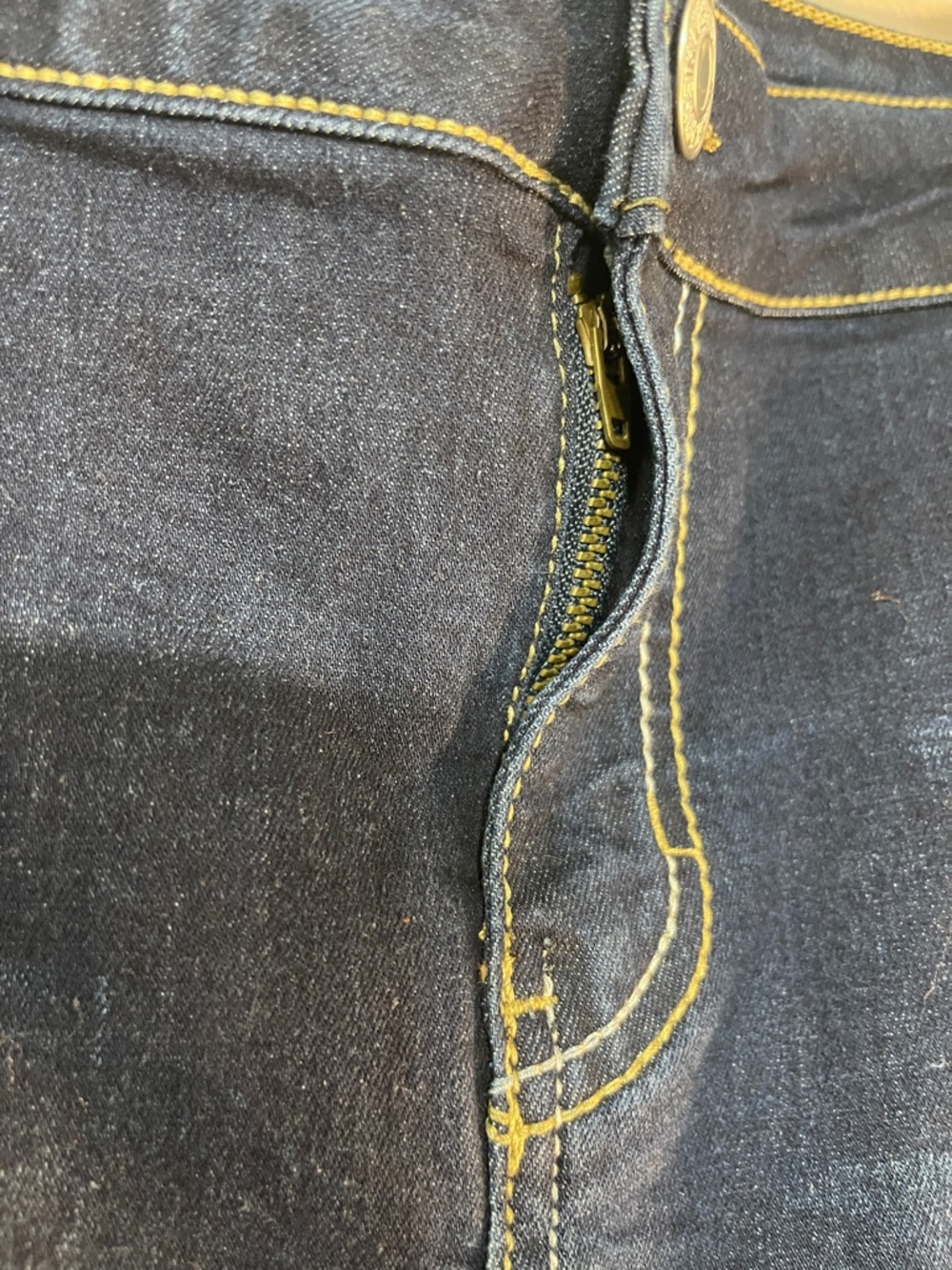 Dark Blue Denim Pencil Skirt - Picture 6 of 12
